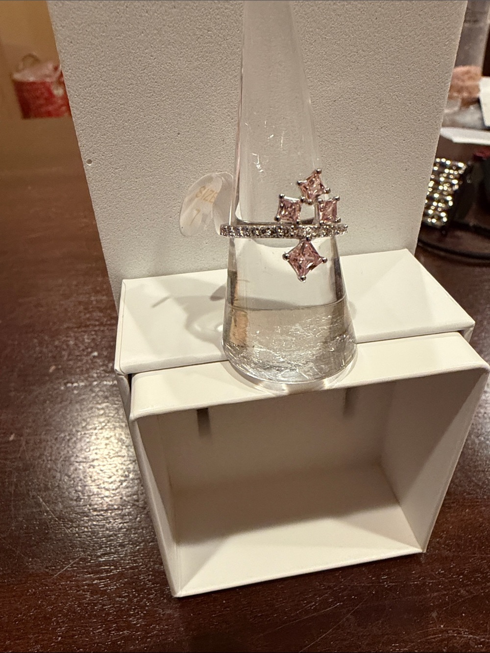 Rose Quartz on Rhodium - Picture 3 of 3